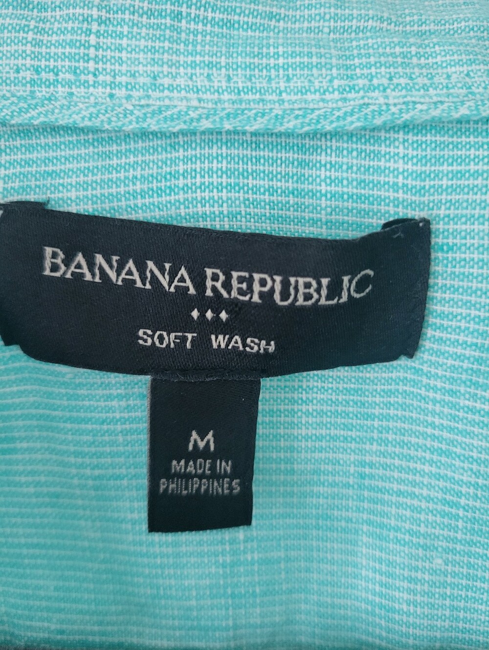 BANANA REPUBLIC Womens Mint Linen-Cotton Soft Wash Shirt | Size Medium - Picture 3 of 9